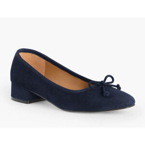 NEW TALBOTS NAVY BLUE VANESSA SUEDE BLOCK HEEL PUMPS SHOES SZ 7.5